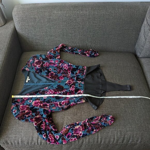 Ronny Kobo Collection Floral Velvet Burnout Bodysuit - Picture 10 of 12